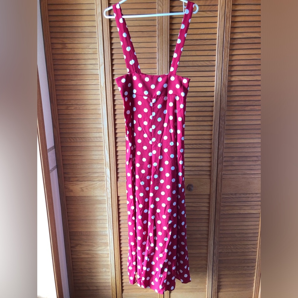 Red Polka Dot Midi Dress - Classic Summer Style